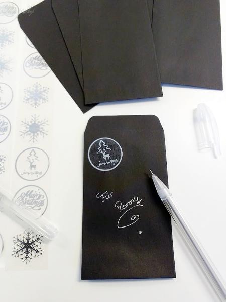 Weihnachtsset Briefumschläge mit Stift + Aufkleber